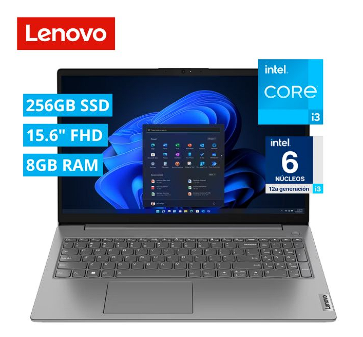 Notebook Lenovo IdeaPad V15 i3 – 15.6″ | 8 GB DDR4 | 256 GB SSD (M.2)